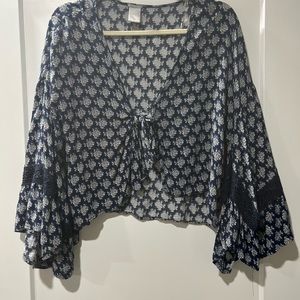 Boho front tie shirt